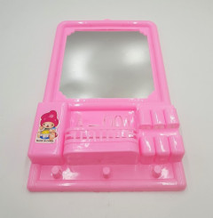 Good quality pink plastic bathroom mirror makeup mirror