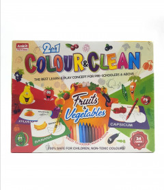 Glitter Collection Kids Fruite and vegitable Colour Game re-usable 24 Card vegcard