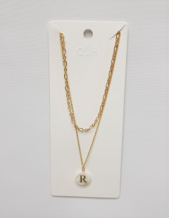 Necklace Breacet Set Bundle with Letter R Pendant Necklace