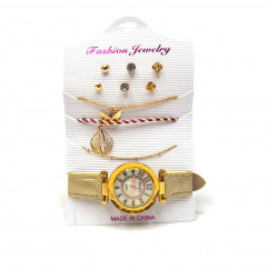 Watch set for Ladies with 3 bracelets and 6 earrings