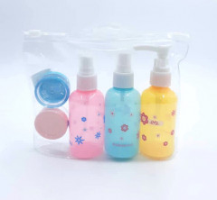 5 Pcs Travel set of containers containers sprays dispenser for the road plastic transparent for liquid