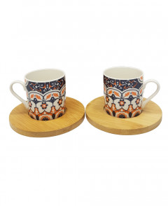 2 Pcs Ceramic Coffee Cup Set With Saucer