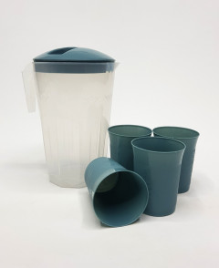 Plastic Water Jug Set With 4 Glass