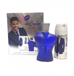 3 Pcs Gift Set Blue Blazer For Men Eau de Toilette -Perfume , Deodorant ,Body Spray