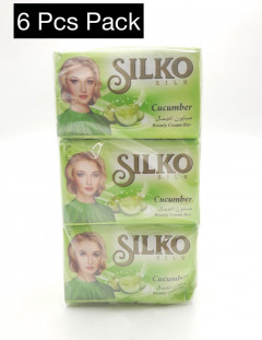 6 Pcs Pack Silko Cucumber Beauty Cream Soap Bar (CARGO)