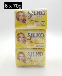 6 Pcs Silko Fresh Lemon Beauty Cream Soap Bar (6X70g) (CARGO)