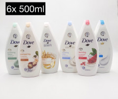 6 Pcs Dove Bundle Of Assorted Body Wash Shower Gel (6X500ml) (CARGO)