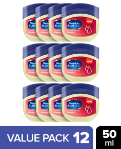Live Selling 12 Pcs Set Vaseline Vitamin E Pure Petroleum Jelly Blueseal - 50ml (Cargo)