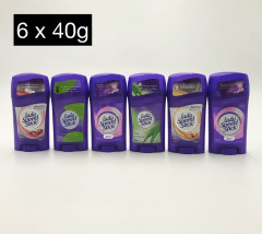 6 Pcs Bundle Lady Speed ​​Stick Delicate Skin Deodorant Stick - 48H Sweat Protection & Anti White Stripes For Woman - 40g (CARGO)