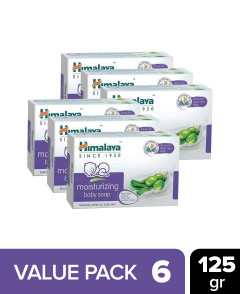 6 Pcs Bundle Himalaya Baby Soap Herbals Moisturizing Olive Oil, Aloe Vera and Milk - 6x125g