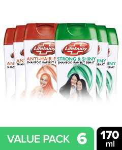 Lifebuoy 6 Pcs Bundle Shampoo Rambut Sehat - 170 ml  (CARGO)