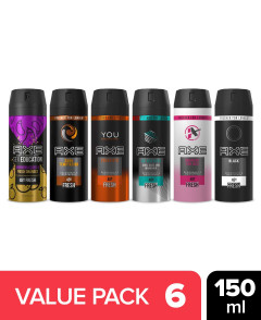 6 Pcs AXE Deodorant & Bodyspray 48h Fresh  (6X150ml) (CARGO)