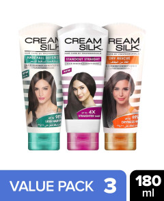 3 Pcs Cream Silk Bundle Hair Care By Professional (3X180ml)  (CARGO)