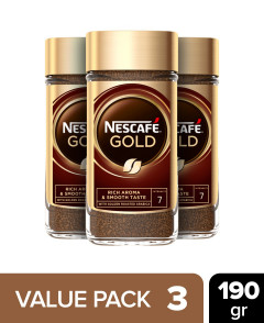 (Food) 3 Pcs Bundle Nescafe Gold Instant Coffee (3X190g)