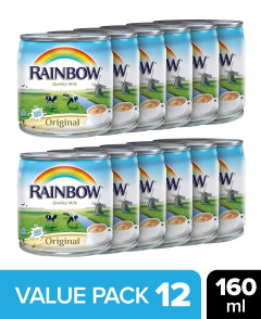 Live Selling 12 Pcs Bundle Rainbow Evaporated Milk 160ML