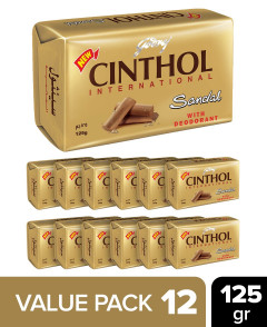 Cinthol 12 Pcs Bundle Soap Sandal With Deodorant 125g (CARGO)