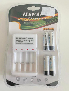 Jiabao JB-212 Charger with 4pcs 2A/3A Rechargeable Battery