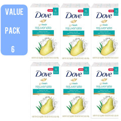 Live Selling 6 Pcs Bundle Dove Go Fresh Rejuvenate Beauty Bar with Pear & Aloe Vera Scent 106g (CARGO)