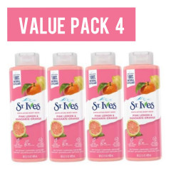4 Pcs Bundle St. lves Pink Lemon Mandarin Orange Shampoo (4X473ml) (Cargo)