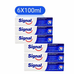 6 Pcs Bundle Signal Cavity Protection Double Action Micro Calcium Toothpaste 100ML (Cargo)