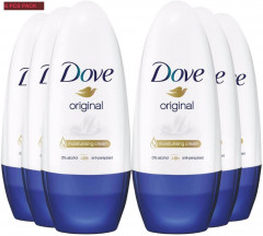 6 Pcs Bundle Dove Original Moisturising Cream Deodorant Roll On 50 ml (Cargo)