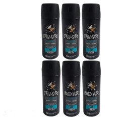 Live Selling 6 Pcs Bundle Axe Body Spray Collision Leather & Cookies 150ml (Cargo)