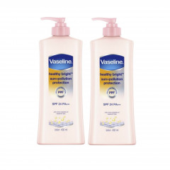 Live Selling 2 Pcs Bundle Vaseline Healthy Bright Sun+Pollution Protection SPF 24 PA++ Body Lotion, 400 ml (Cargo)