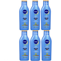 Live Selling 6 Pcs Bundle Nivea Sun solar milk 200 ml. Protection 10 protect & bronze 200ml (Cargo)