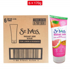 6 Pcs Bundle St. Ives, Radiant Skin Scrub, Pink Lemon & Mandarin, 6 oz (170 g) (Cargo)