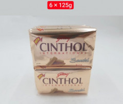 6 Pcs Bundle Godrej Cinthol Bar Soap 99.9% Germ Protection Sandal (With Deodarant) (6X125G) (Cargo)
