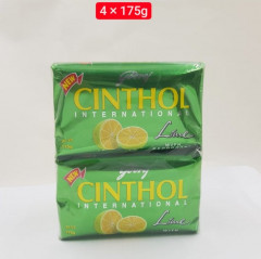 4 Pcs Bundle Godrej Cinthol Bar Soap 99.9% Germ Protection Lime (With Deodarant) (4X175G)
