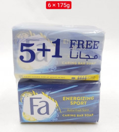6 Pcs Bundle Fa Energizing Sport Caring Bar Soap (5+1) - (6X175g) (Cargo)