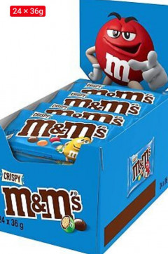(Food) M&M's 24 Pcs Bundle Crispy Milk Chocolate Bar, 36g (Cargo)
