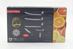 EVCRIVERH 6 in 1 Premium Quality Stainless Steel Kitchen Knife Set ER-0238A