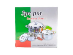 3 Pcs Pot Stainless Steel