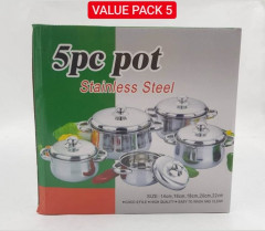 5 Pcs Stainless Steel Cookwear Set