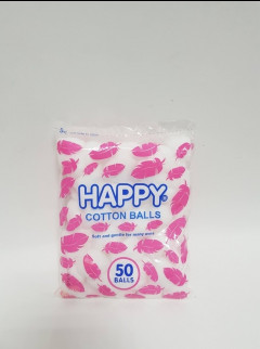 Happy Cotton Balls Soft and Gentle For Many Uses (50 Balls)