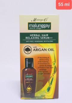 Moringa O2 Malunggay Herbal Hair Relaxing Serum Anti Frizz Argan Oil 55ML (Cargo)